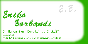 eniko borbandi business card